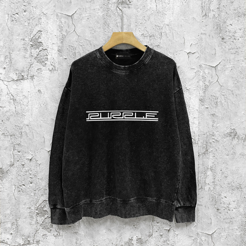 Purple Brand Distressed Sweatshirt Retro Vintage Crew Neck Sweater
