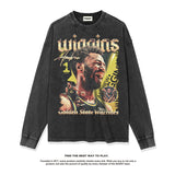 Nba Long Sleeve Shirt Basketball Jersey Long Sleeve T-shirt Loose Washed-out Distressed