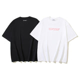 Off White T Shirts OW Red Edge Letter Pattern Crew Neck Pullover Short Sleeves