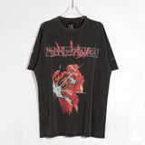 Men Vintage T-Shirts EVA Asuka Anime Vintage Washed Old Short Sleeves Loose