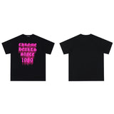 CHH Chrome Heart T Shirts Croix Cross Leather Printed Short Sleeve T-Shirt