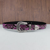 Hip-hop punk rhinestone belt python pattern