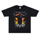 Rock Star T Shirt Rock Band Alternative Metal Disturbed Band Washed T-shirt Short Sleeve Loose Men and Women