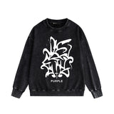Purple Brand Distressed Sweatshirt Retro Vintage Crew Neck Sweater