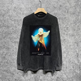 Purple Brand Distressed Long Sleeve Shirt Fashion Distressed Loose Long-sleeved Top