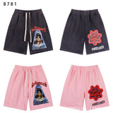 Godspeed Shorts Summer GOD Skull Eye Pattern Casual Loose Shorts