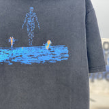 Men Vintage T-Shirts Vintage Old Wash Short Sleeve Pink Floyd Pink Floyd Band