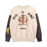 Jesus Is King Sweatshirt Kanye Loose Stitching Long Sleeve Sweater Fashion Brand Big Talker Men's and Women's Coat