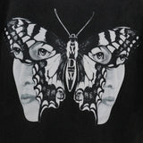Who Decided War T Shirts Who Decided War Butterfly Washing Water Old Alphabet Print Short Sleeve T-Shirt