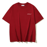 Off White T Shirts OW Bath Character Pattern Crew Neck Pullover Short Sleeves