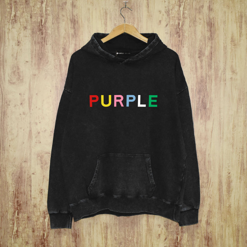 Purple Brand Distressed Hoodie Fashion Old Loose Hooded Sweater