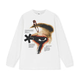 Vintage T-shirts TEARS American Street White Short Sleeve T-Shirt Cotton