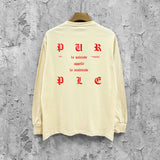 Purple Brand Long Sleeve T-Shirt Fashion Loose Long Sleeve Top