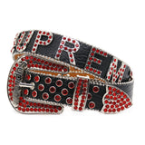 Hip-hop punk rhinestone belt lettersupreme belt