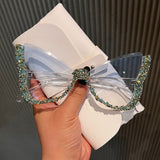 Trendy punk glasses butterfly retro uv protection