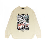 Purple Brand Long Sleeve T-Shirt Fashion Loose Long Sleeve Top