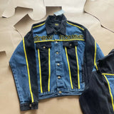 Drew House Jacket Splicing Embroidered Letter Denim Jacket