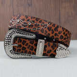 Hip-hop punk rhinestone belt python pattern