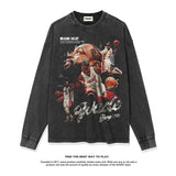 Nba Long Sleeve Shirt American Retro Street Cotton