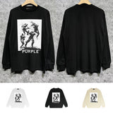 Purple Brand Long Sleeve T-Shirt Fashion Loose Long Sleeve Top