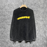 Purple Brand Distressed Long Sleeve Shirt Fashion Distressed Loose Long-sleeved Top