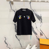 Off White T Shirts OW Color Palm Letter Crew Neck Pullover Short Sleeves