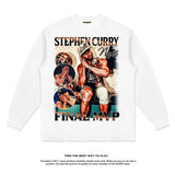 Nba Long Sleeve Shirt Autumn and Winter Long Sleeve T-shirt Loose Crew Neck Top