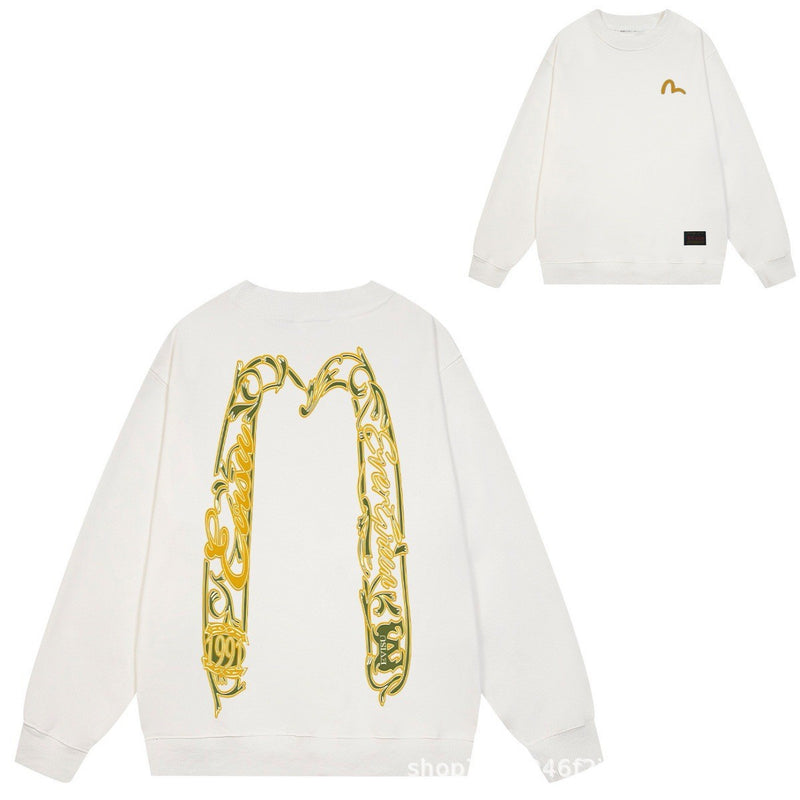 Evisu Sweatshirts Printed Men's and Women's Loose Sweater