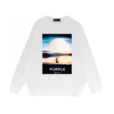 Purple Brand Long Sleeve T-Shirt Fashion Loose Long Sleeve Top