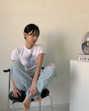 Vintage Y2g Shirts Summer Printed Short-Sleeved T-shirt for Women