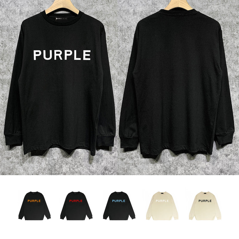 Purple Brand Long Sleeve T-Shirt Fashion Loose Long Sleeve Top