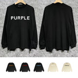 Purple Brand Long Sleeve T-Shirt Fashion Loose Long Sleeve Top