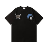 Rhude T Shir Sunset Snow Mountain Print Short Sleeve T-Shirt