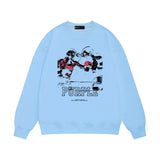 Purple Brand Sweatshirt Loose Crew Neck Boxing Pattern Sweater