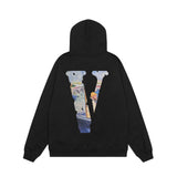 Vlone Hoodie autumn and winter oil painting big V letter hooded