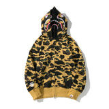 Bathing Ape Hoodie Shark Under the Stars Hooded Cardigan Zip Double Hat Camo Sweater Jacket