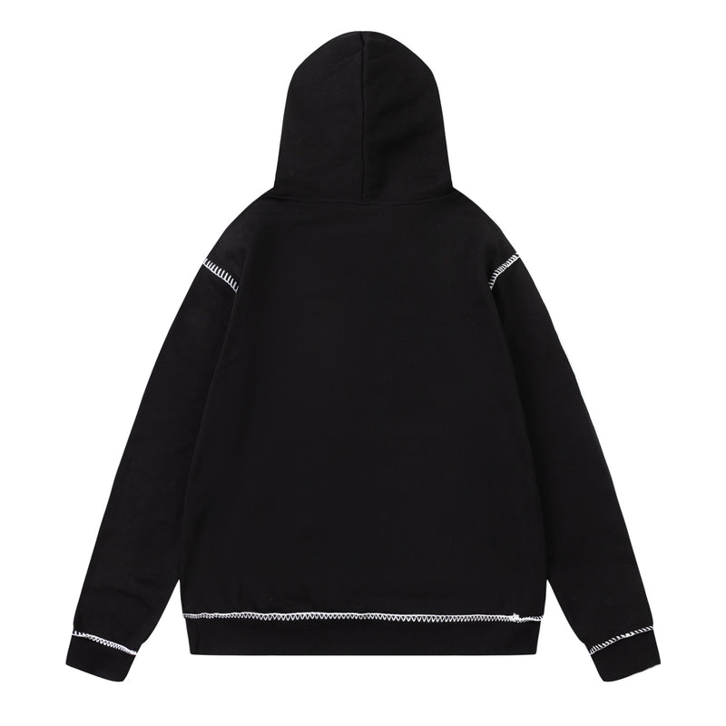 Amiri Hoodie autumn and winter new AMI embroidered line letter pattern hooded sweater