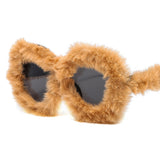 Trendy punk glasses stuffed funny round frame