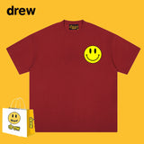 Drew T Shirts Smiley Face Print Short Sleeve Loose