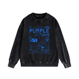 Purple Brand Distressed Sweatshirt Retro Vintage Crew Neck Sweater