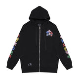 CHH Chrome Heart Hoodie Crowe cotton terry zip-up cardigan hooded sweater