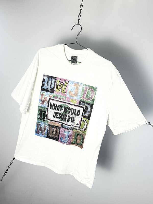Men Vintage T-Shirts Saint "What Would Jesus Do" T-Shirts