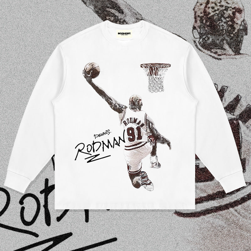 Nba Long Sleeve Shirt Male and Female Trendy Brand Cotton Loose