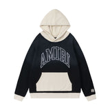 Amiri Hoodie AMI embroidery done old contrasting color hooded sweater for men and women