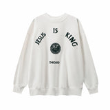 Jesus Is King T Shirt Big Talker Fashion Brand High Street Casual Loose Couple Fog round Neck Sweater Ins
