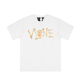Asap Rocky T Shirts VLONE ASAP ROCKY Halloween Skull Bone Print Loose Short Sleeve T-Shirt