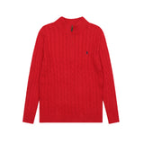 Ralph Lauren Knitted sweaters RL pony embroidered sweater half-height zip-up knitted sweater