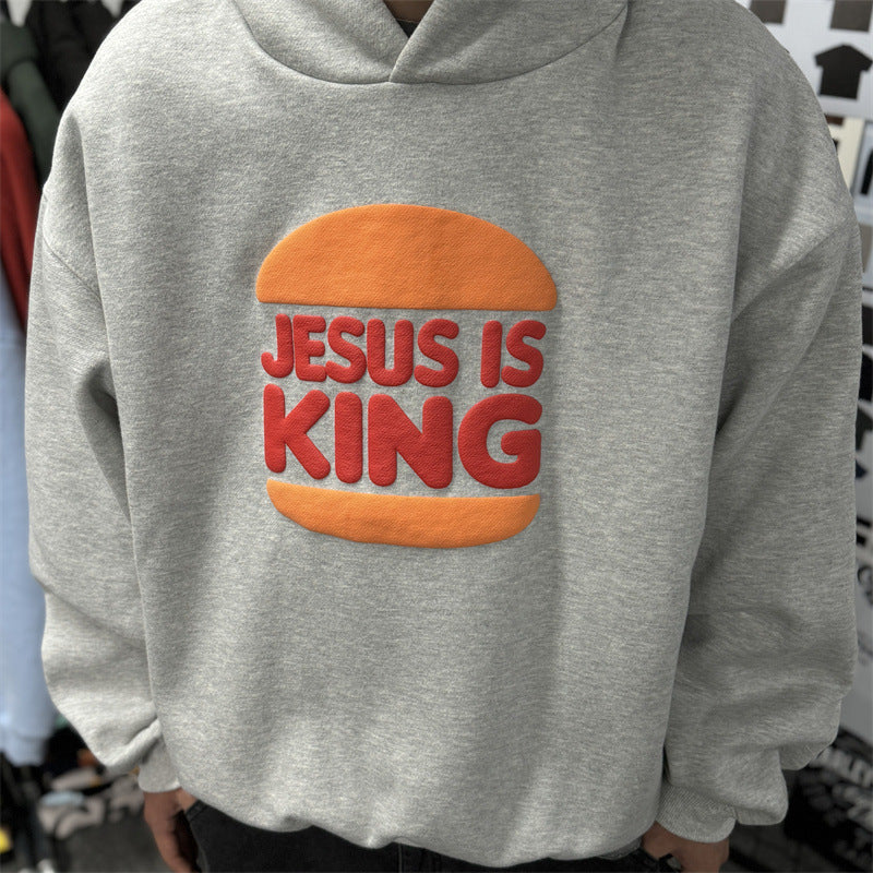 Men Vintage T-Shirts American Vintage Saint Burger King 3D Foam Printing
