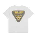 Vlone T Shirt Spring/Summer Pattern Crew Neck Short Sleeve