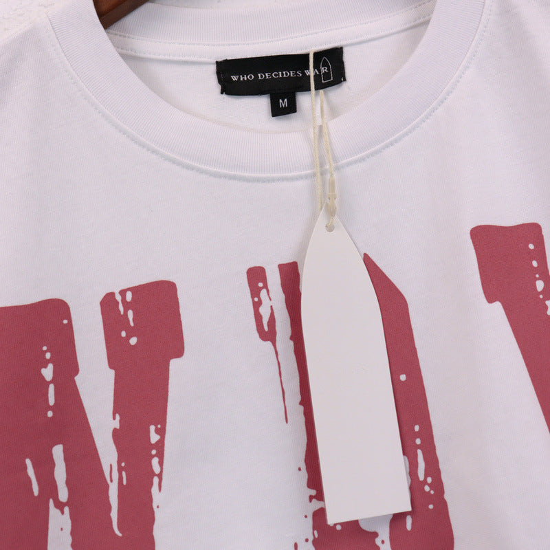 Who Decided War T Shirts Who Decided War Letter Print Short Sleeve T-Shirt